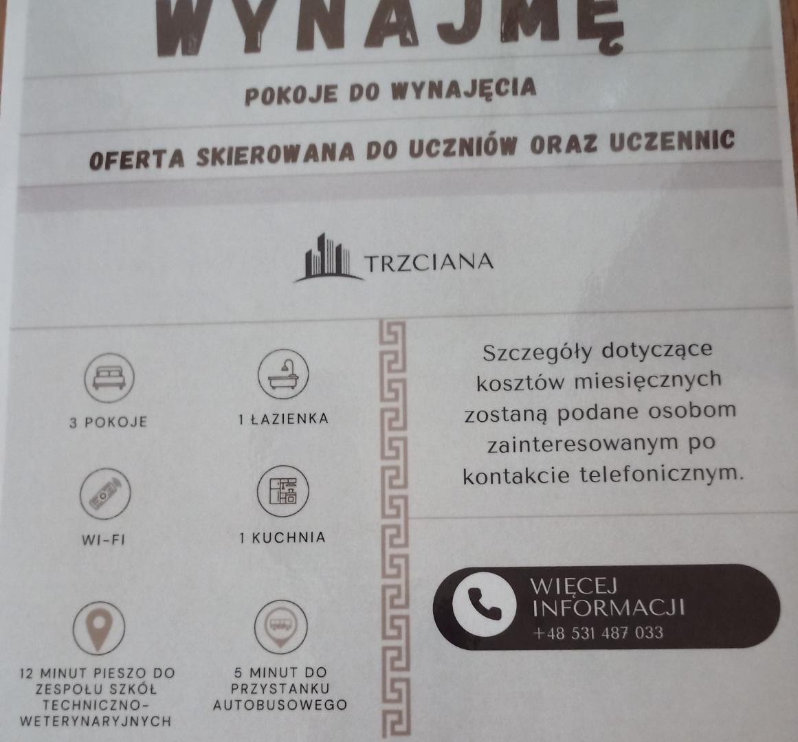 Wynajmę pokoje