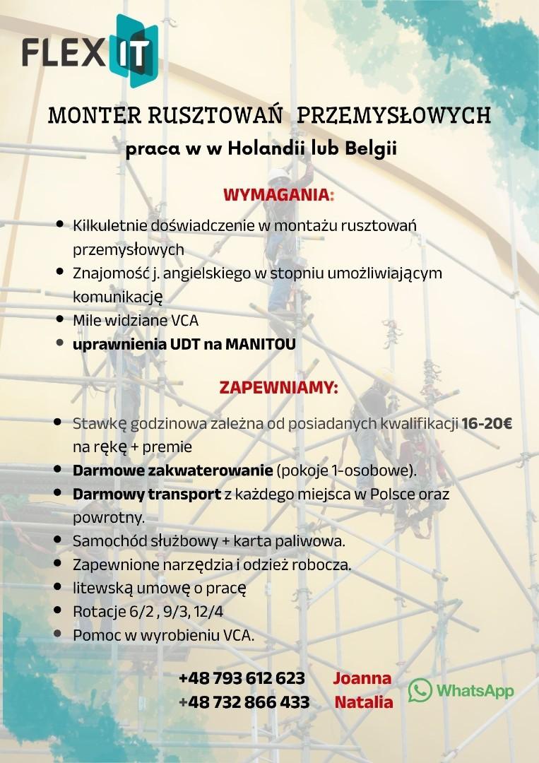 monter rusztowań przemysłowych ? praca za granicą