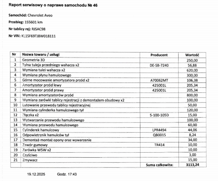 Sprzedam Chevrolet Aveo - Auto krajowe, bezwypadkowe, w pełni sprawne
