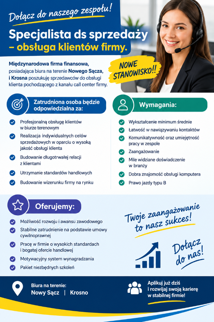 Dam pracę- Doradca Klienta- sprzedaż pożyczek